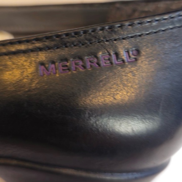 Merrell Mary Jane Evera Womens Size 9.5 Shoes Black Leather Pink Straps Heels - Picture 7 of 11